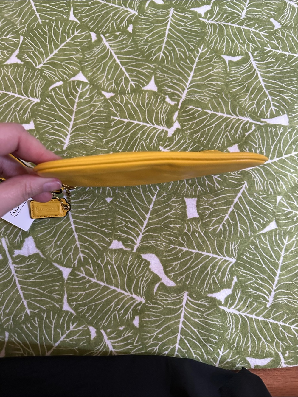 Coach Yellow Leather Wristlet - Picture 3 of 9